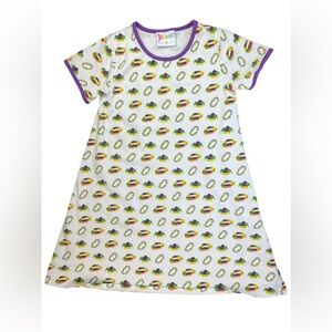 Playful Kids Dress with Purple Accents